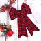6 Pieces Red Buffalo Plaid Christmas Bows Holiday Christmas Wreaths Bows Xmas Red Velvet Christmas Bows for Christmas Party Decoration